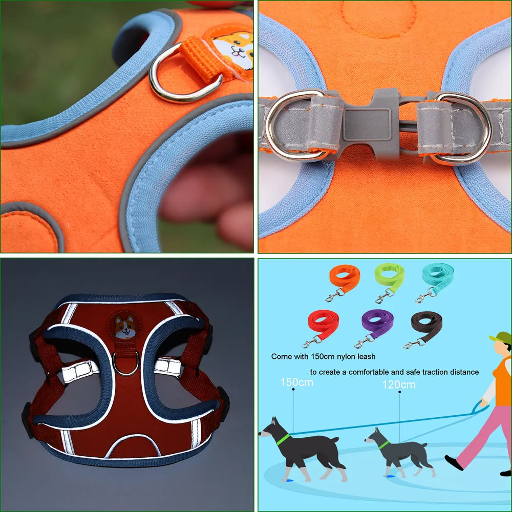 No-Pull Reflective Dog Harness Set