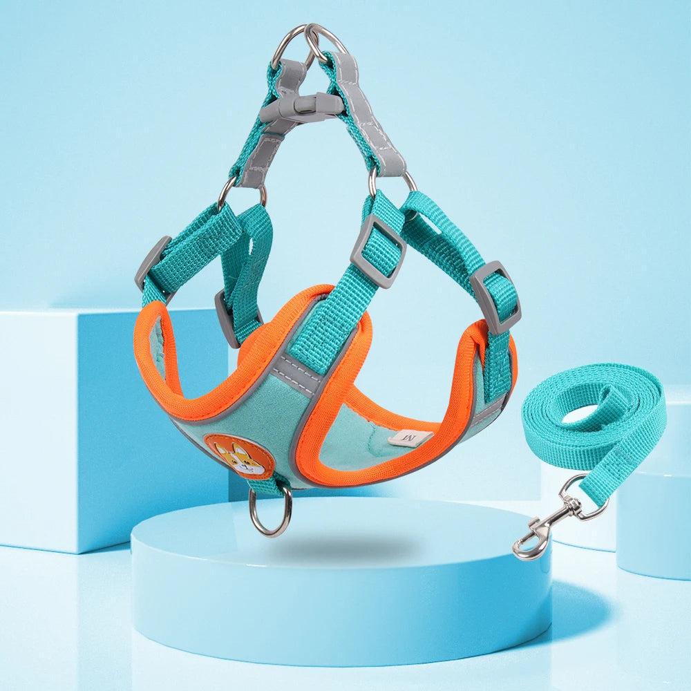 No-Pull Reflective Dog Harness Set