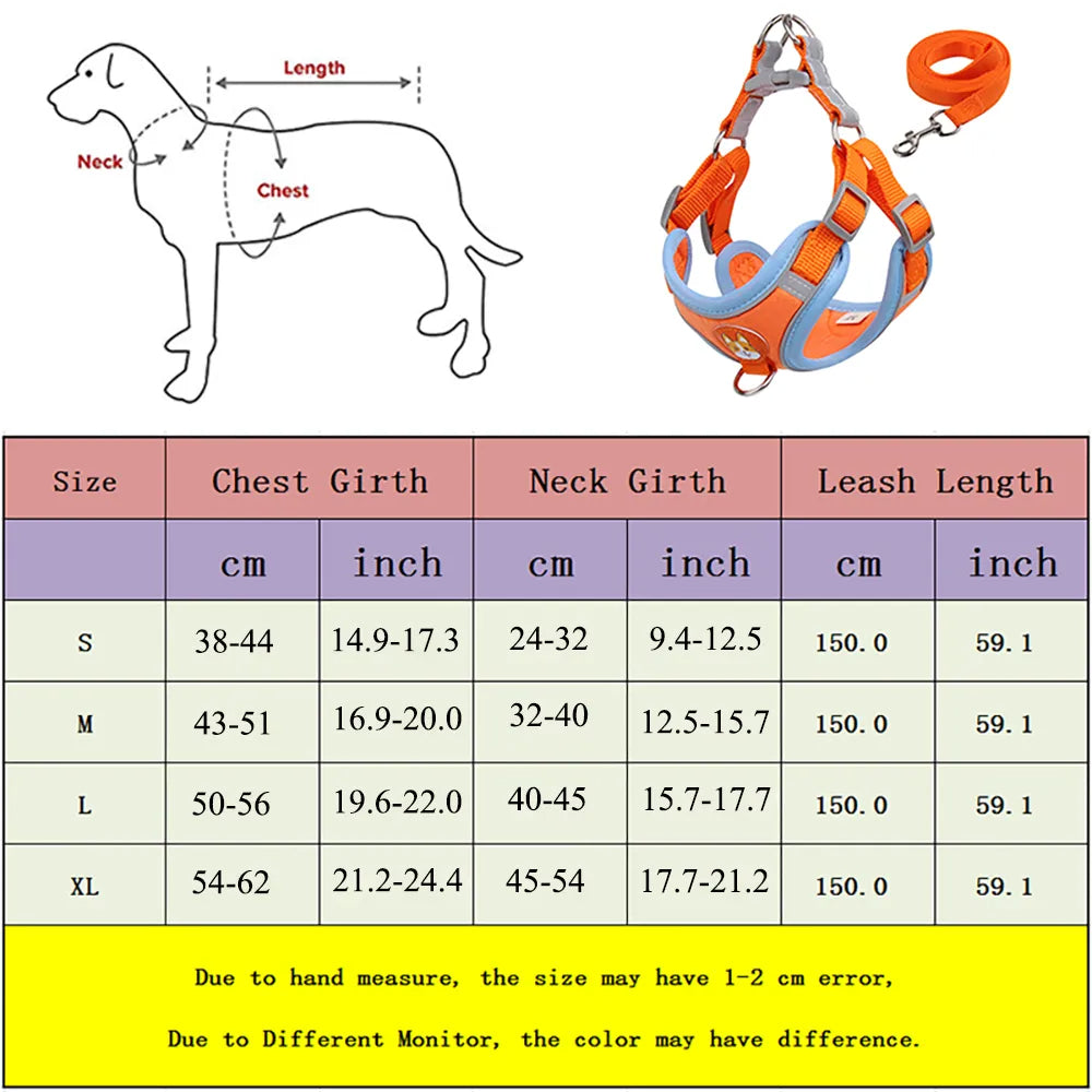 No-Pull Reflective Dog Harness Set